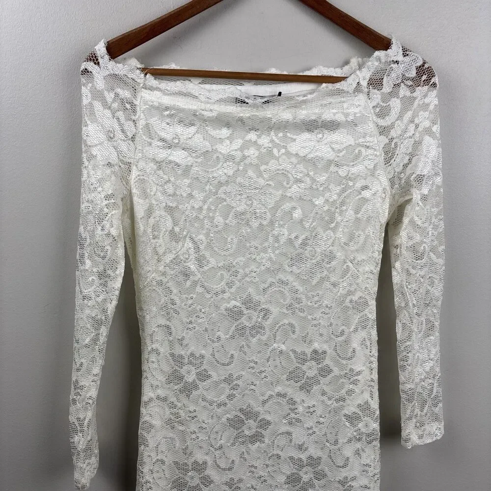 witchery white lace dress Second-Hand Witchery White Beachy Crochet Mini Dress Size 10 – SwapUp main image 1
